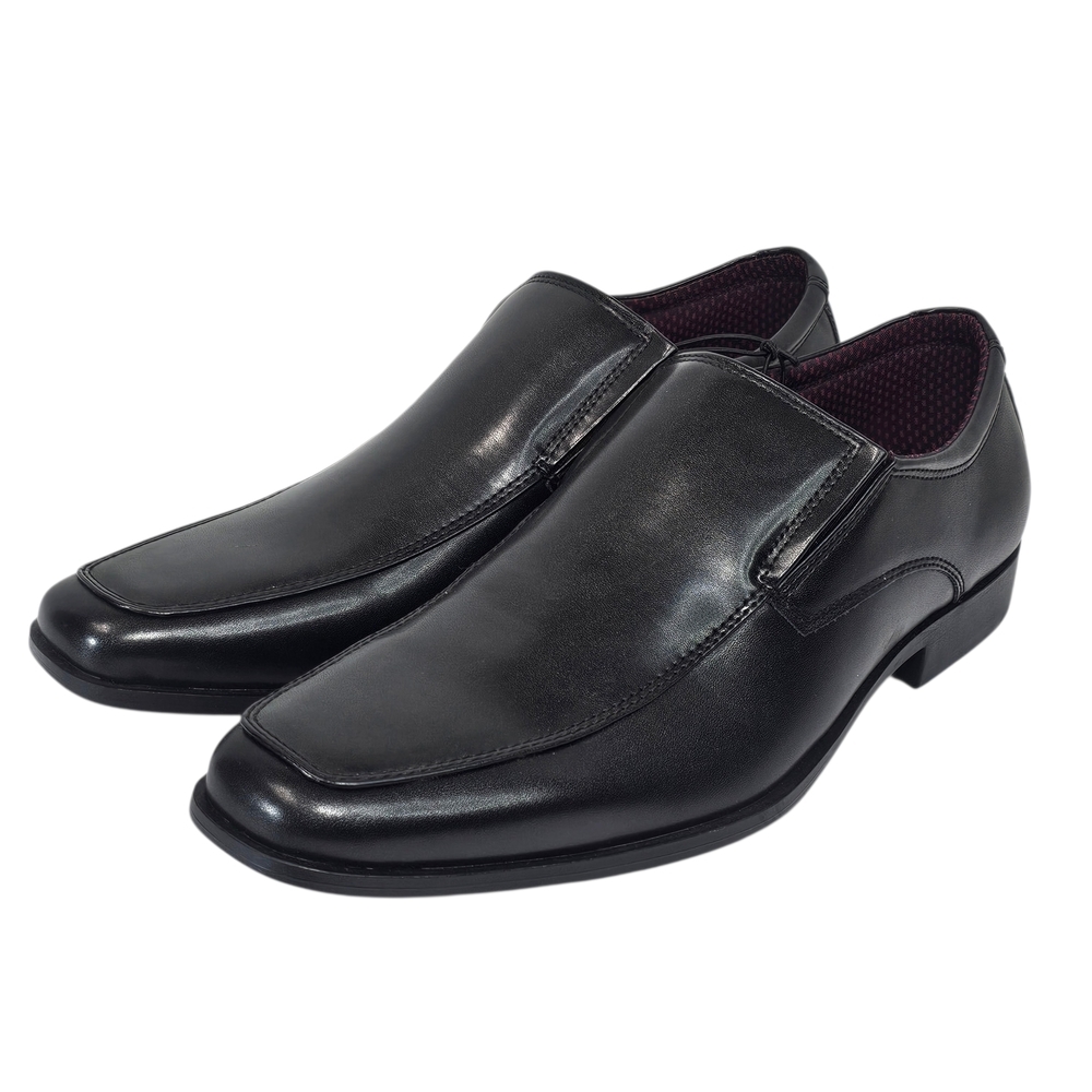 Perry Ellis Black Faux Leather Loafers Mens Sz 12